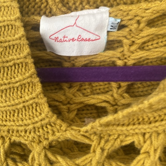 Native Roses- Mustard Knit Sweater - Picture 3 of 4